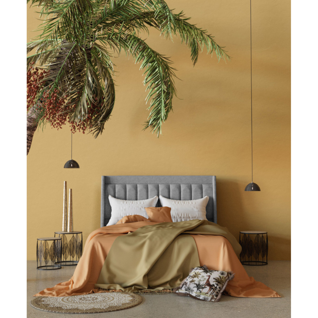 HARMONY BED WITH STORAGE AND MATTRESS FABRIC GREY 07-780 E1 TR