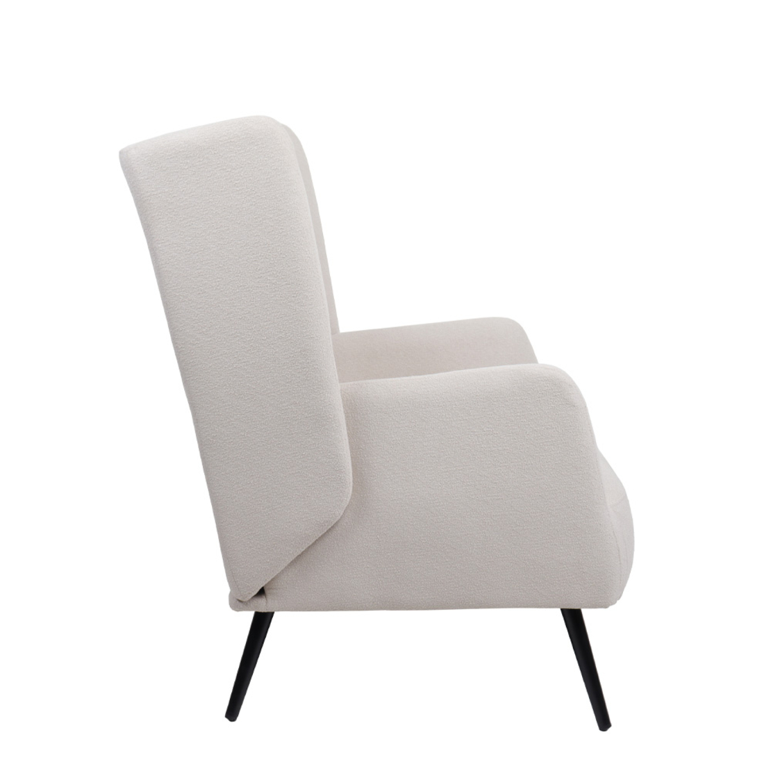 MONACO ARMCHAIR FABRIC BEIGE WOOD RUBBERWOOD BLACK