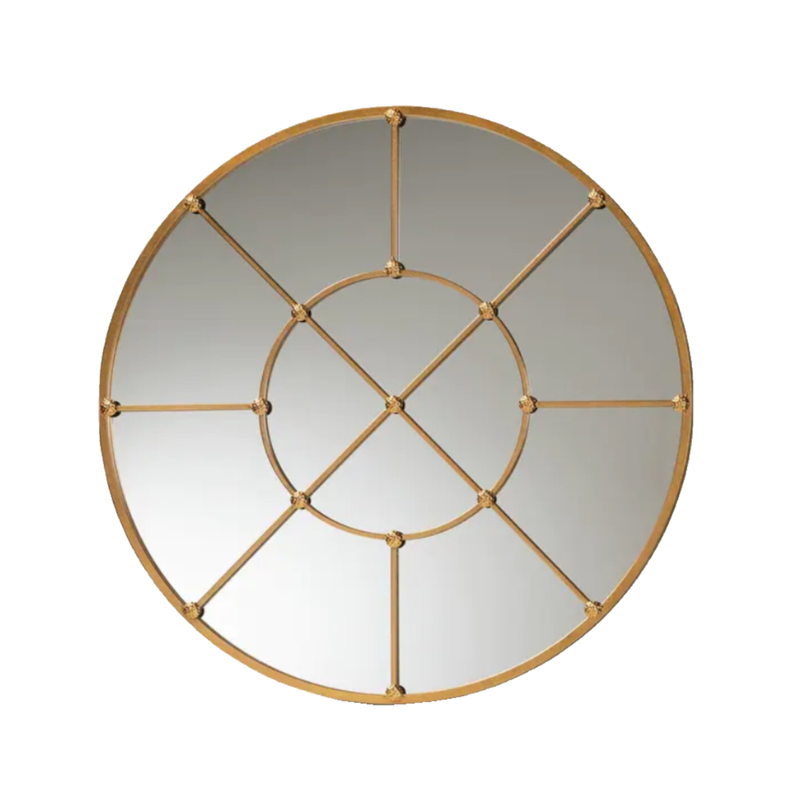 VAGO MIRROR WALL METAL GOLD 90x90cm PRC