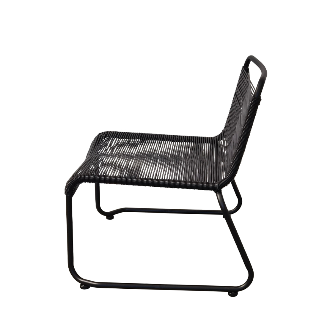 CORD ARMCHAIR PE IMITATED GRASS WOVEN BLACK BLACK 73x64xH71cm PRC