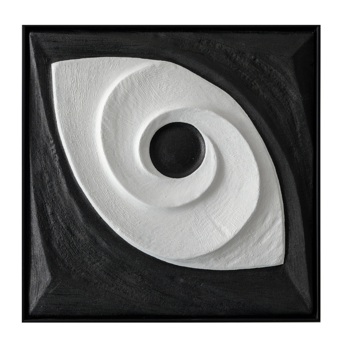 VISION PAINTING CANVAS BLACK WHITE WOOD FRAME BLAC