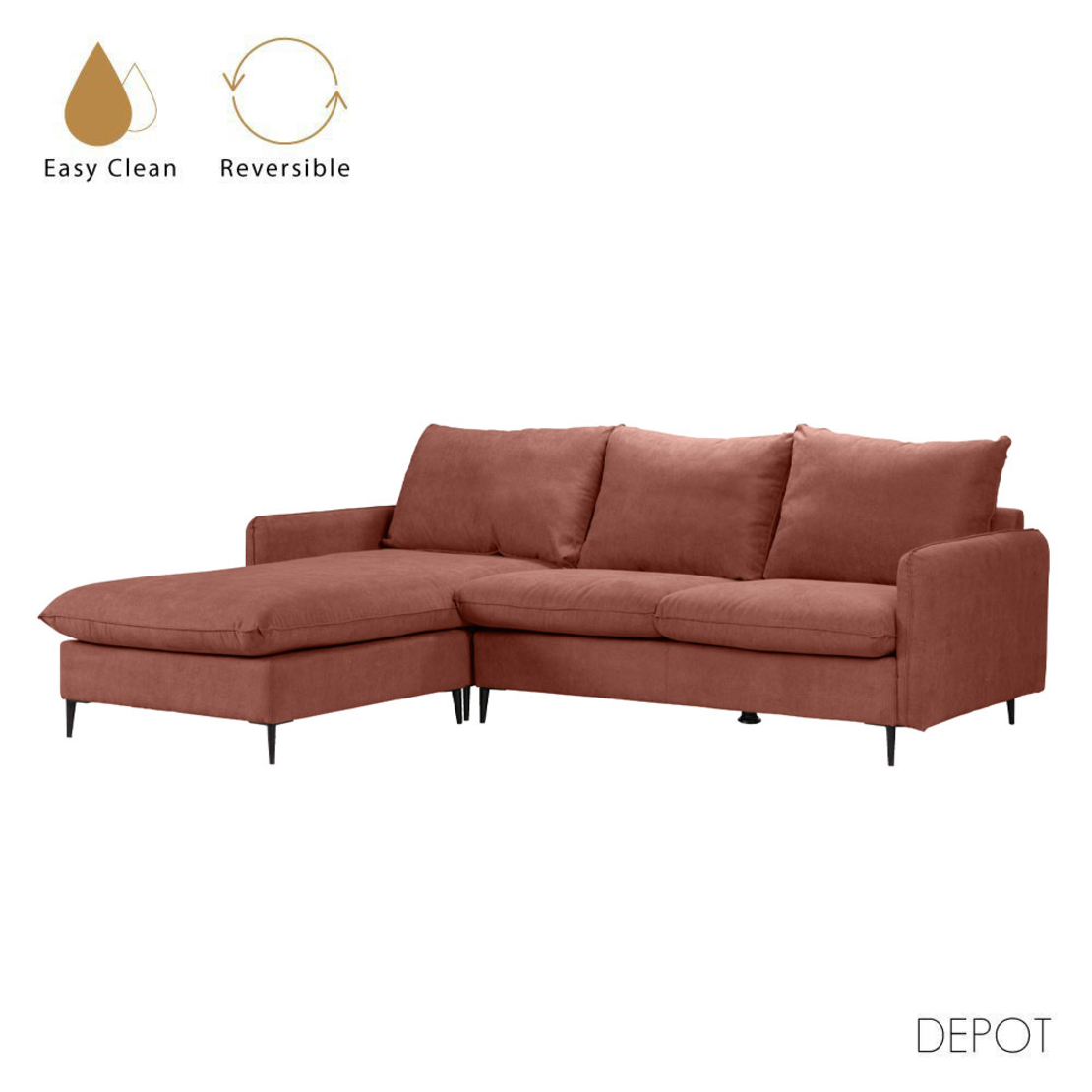 NITRO SOFA REVERSABLE CORNER EASY CLEAN FABRIC PUCE E1 EU