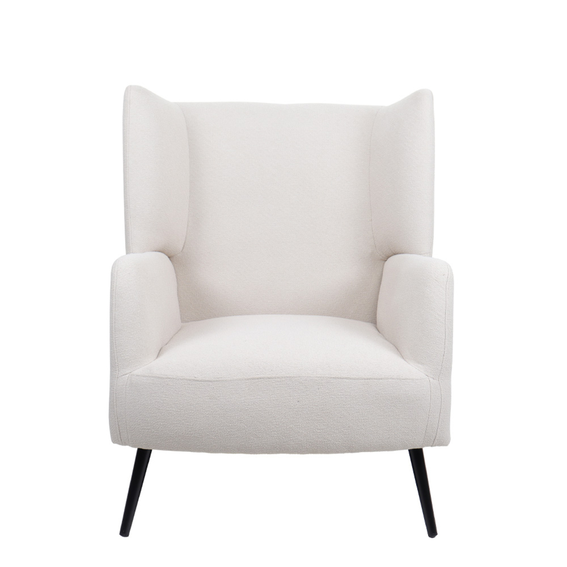 MONACO ARMCHAIR FABRIC BEIGE WOOD RUBBERWOOD BLACK