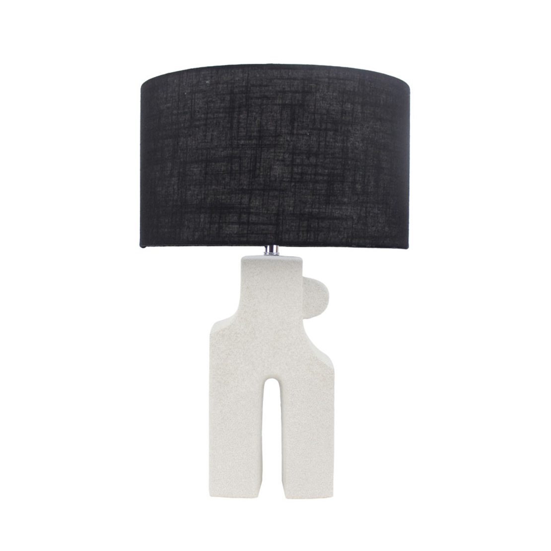 KOEN LAMP TABLE CERAMIC LINEN WHITE BLACK H54cm CE
