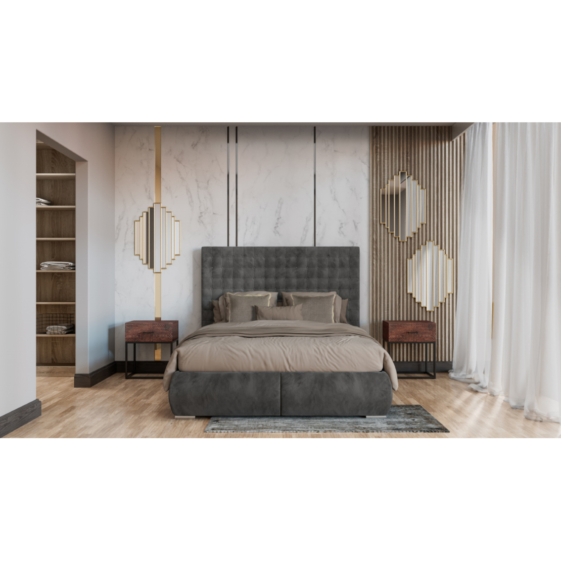 HARMONY MIRROR WALL METAL GOLD 51,5xH80cm PRC