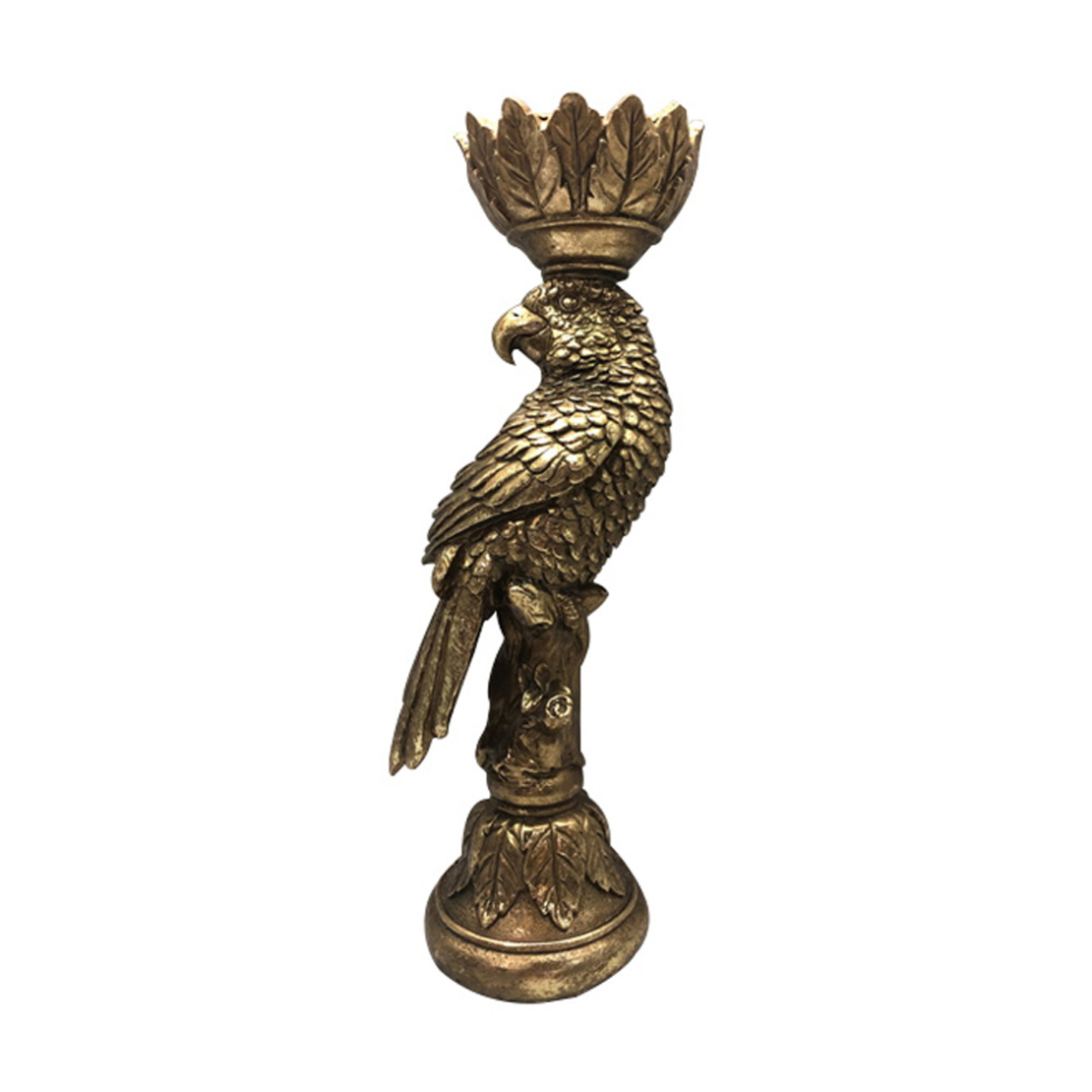 BUDGI CANDLE HOLDER POLYRESIN GOLD 13x10xH34,5cm P