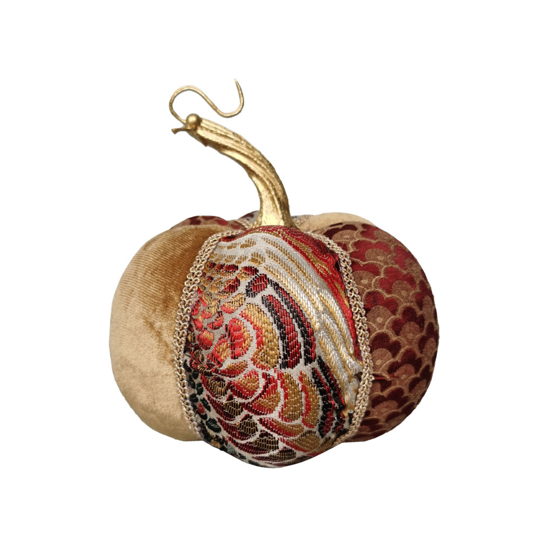 XMAS PUMPKIN BROCADE SS PUMKIN FOAM FABRIC MULTICOL