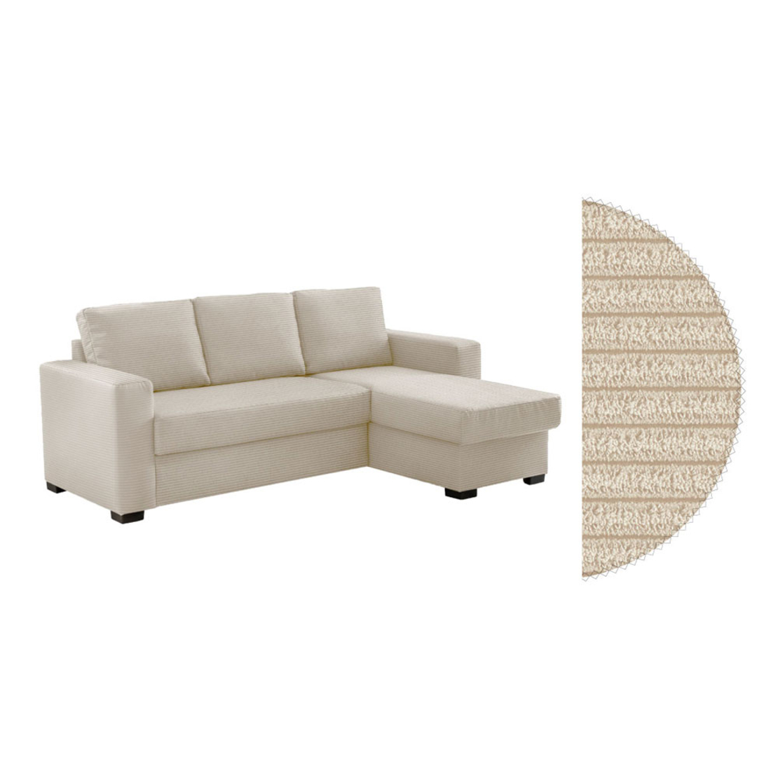 ALDO CRISTIANO SOFA BED REVERSABLE CORNER EASY CLEAN FABRIC OFF WHITE E1 EU