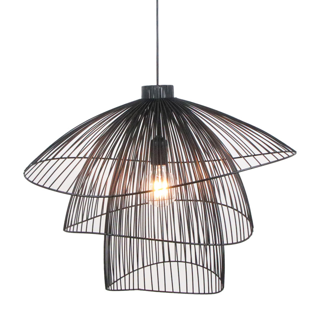 CORAL LAMP PENDANT METAL BLACK 58x55xH44cm CE PRC