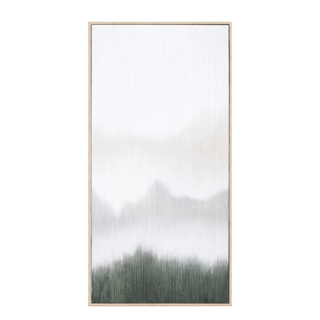 LOST IN NATURE PAINTING DECORATIVE 45x90x5 CANVAS WHITE GREEN WOOD NATURA