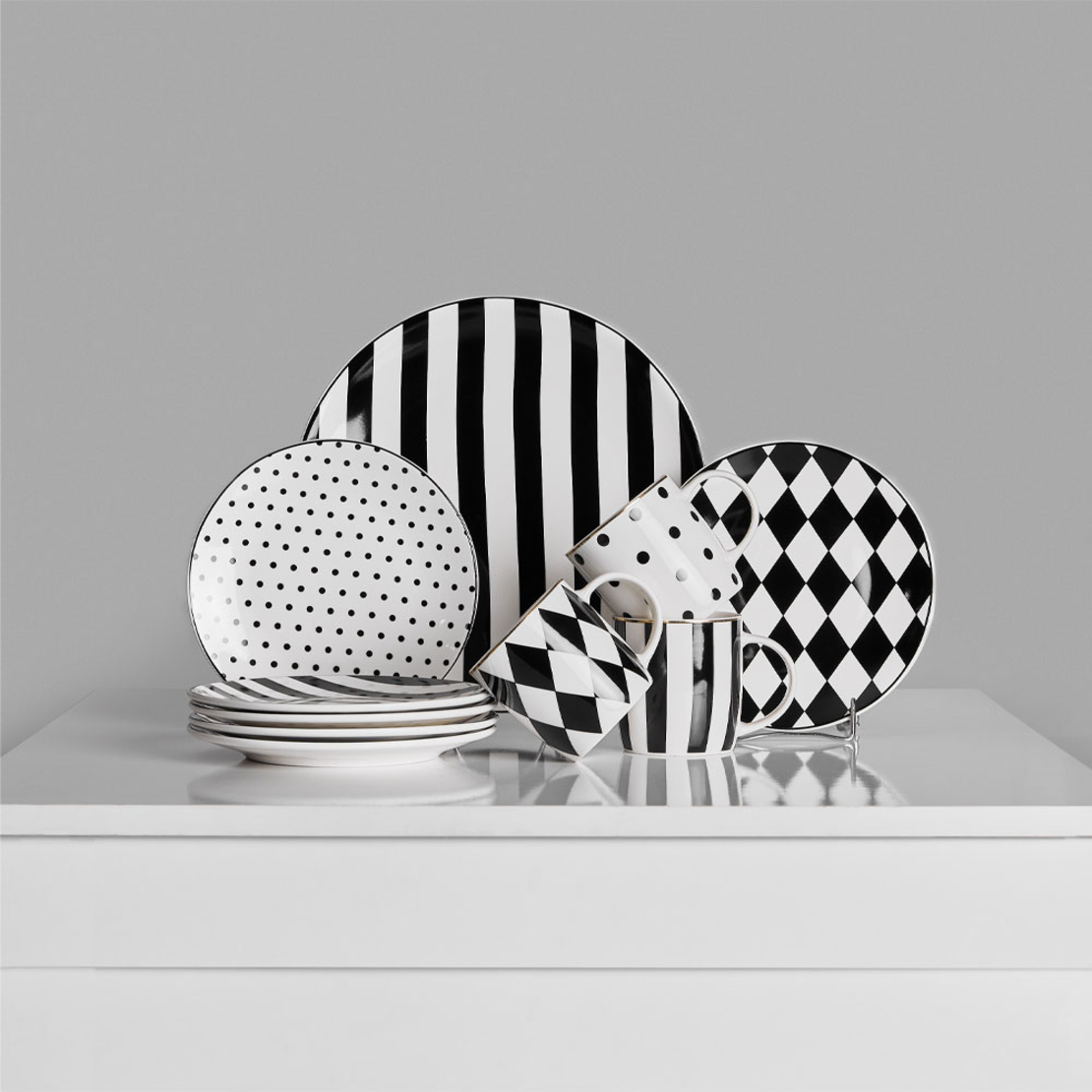 JOLIE ROMBUS MUG NEW BONEWHITE BLACK GOLD D