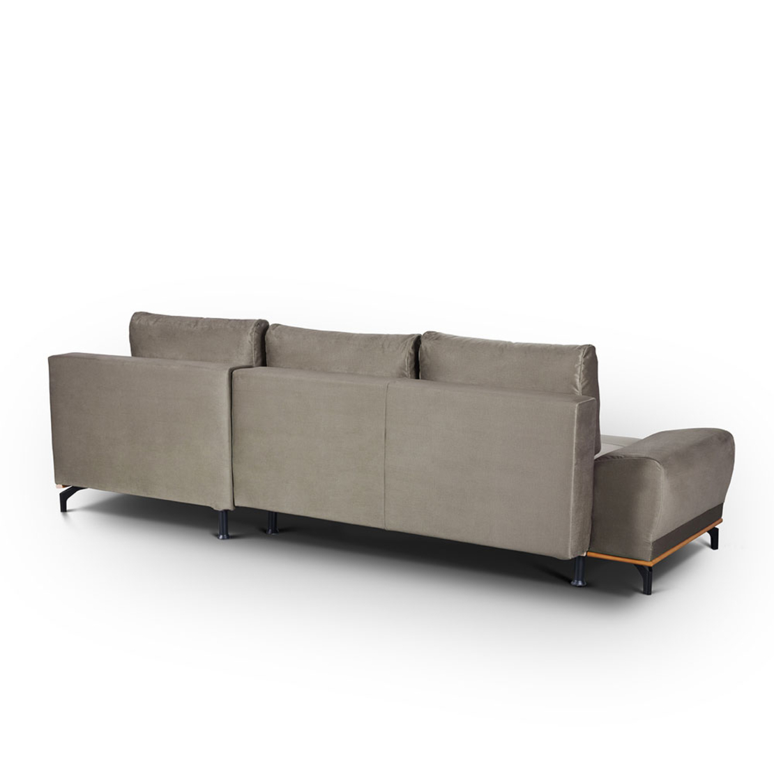 NATURA SOFA BED CORNER RIGHT EASY CLEAN FABRIC TAUPE E1 EU