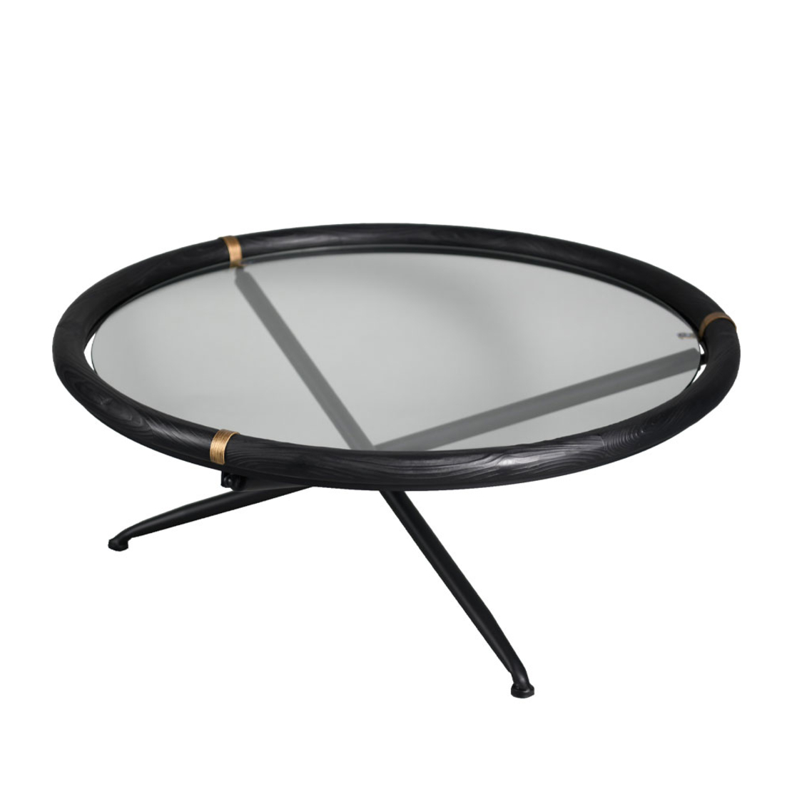 COLOMBO COFFEE TABLE WOOD BLACK METAL BLACK 100x10