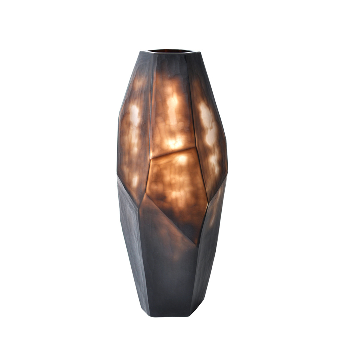 BARRY VASE GLASS CHOCOLATE D18,5xH44,5cm PRC