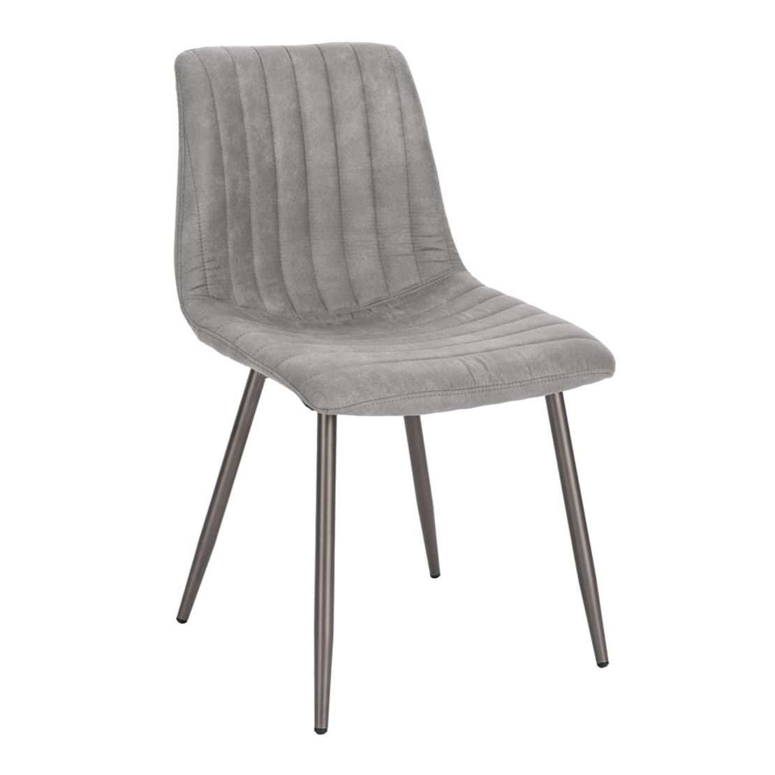 STRIPES CHAIR FABRIC GREY GUNMETAL METAL PRC