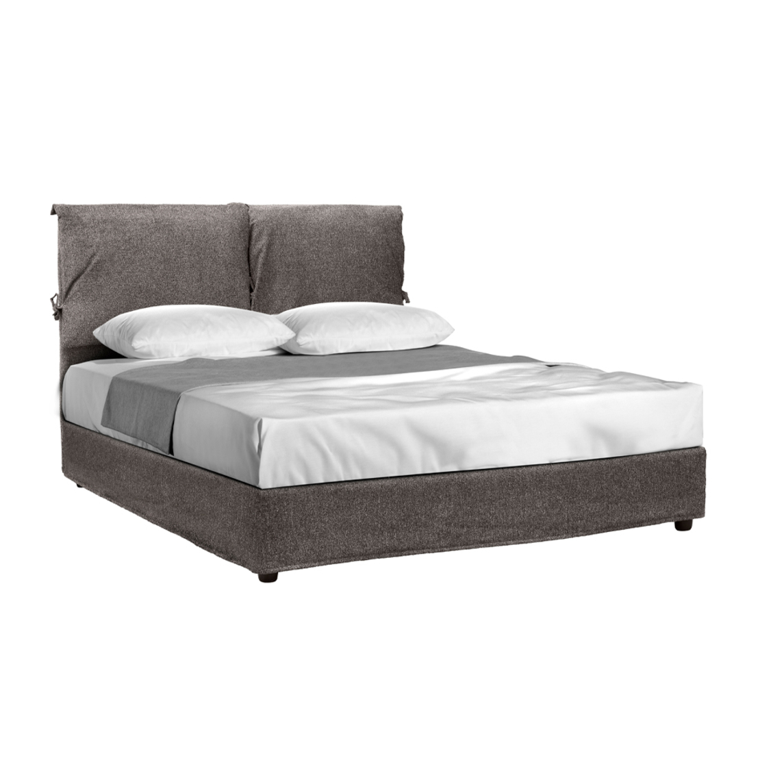 MOUSSE HEADBOARD AND BASE FABRIC WOOD PINE ANTHRACITE CHIPBOARD E1 GR