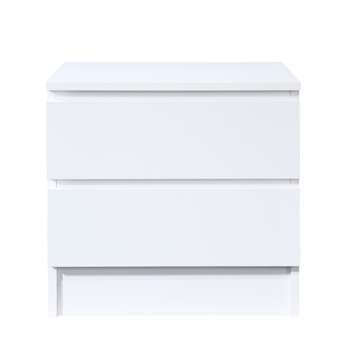 POLO NIGHTSTAND 2DRAWERS CHIPBOARD WITH MELAMINE CARTA WHITE E1 MY