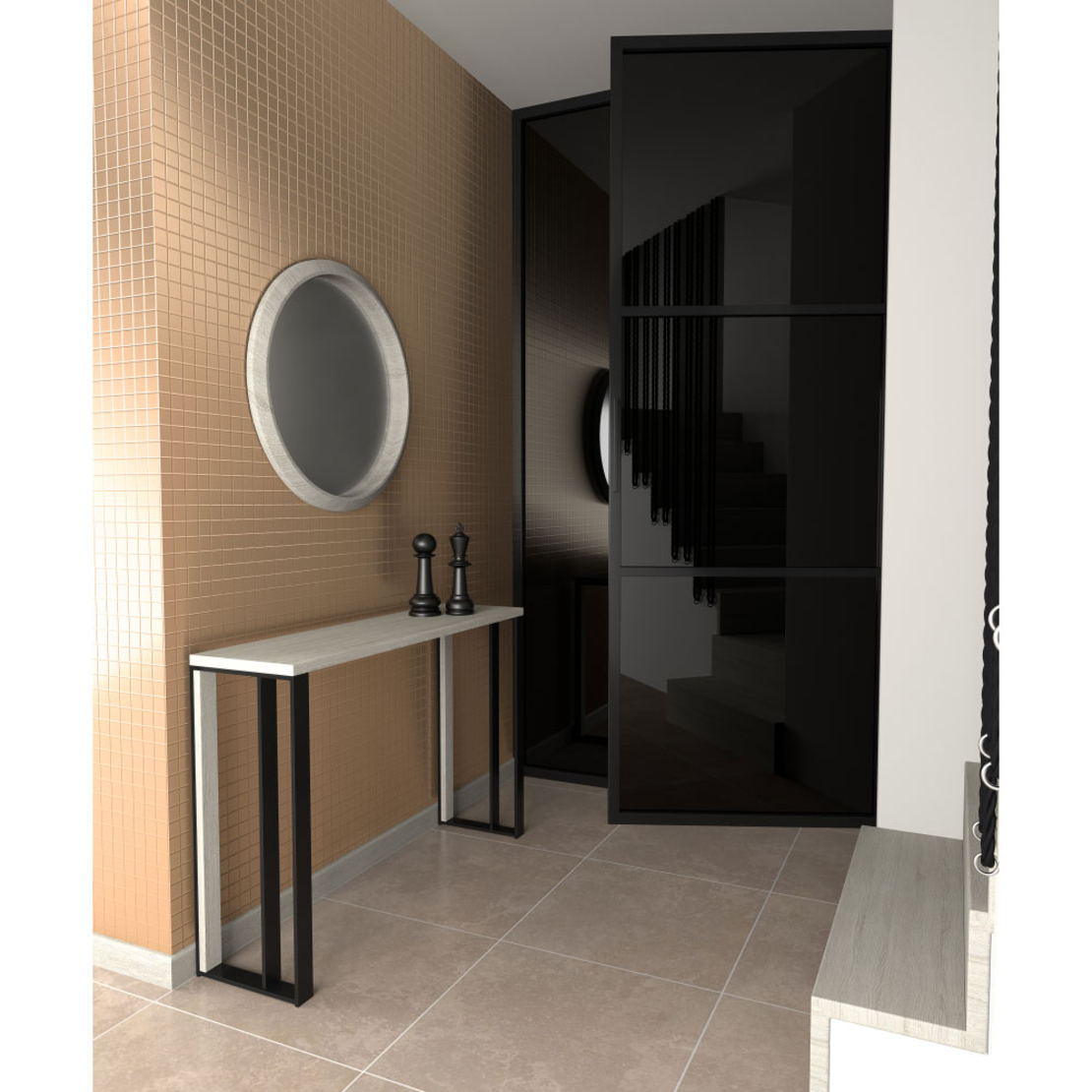 COMBO MIRROR MELAMINE SONOMA DECAPE 70x70xH3,5cm E1 PRC