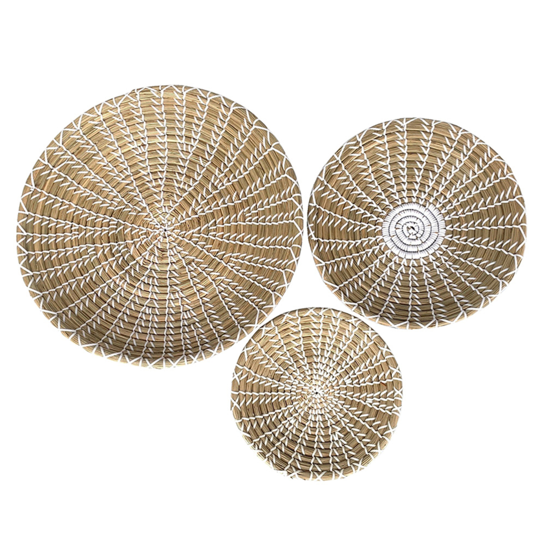 SIFNOS DECO WALL SET 3PCS SEAGRASS NATURAL WHITE 4