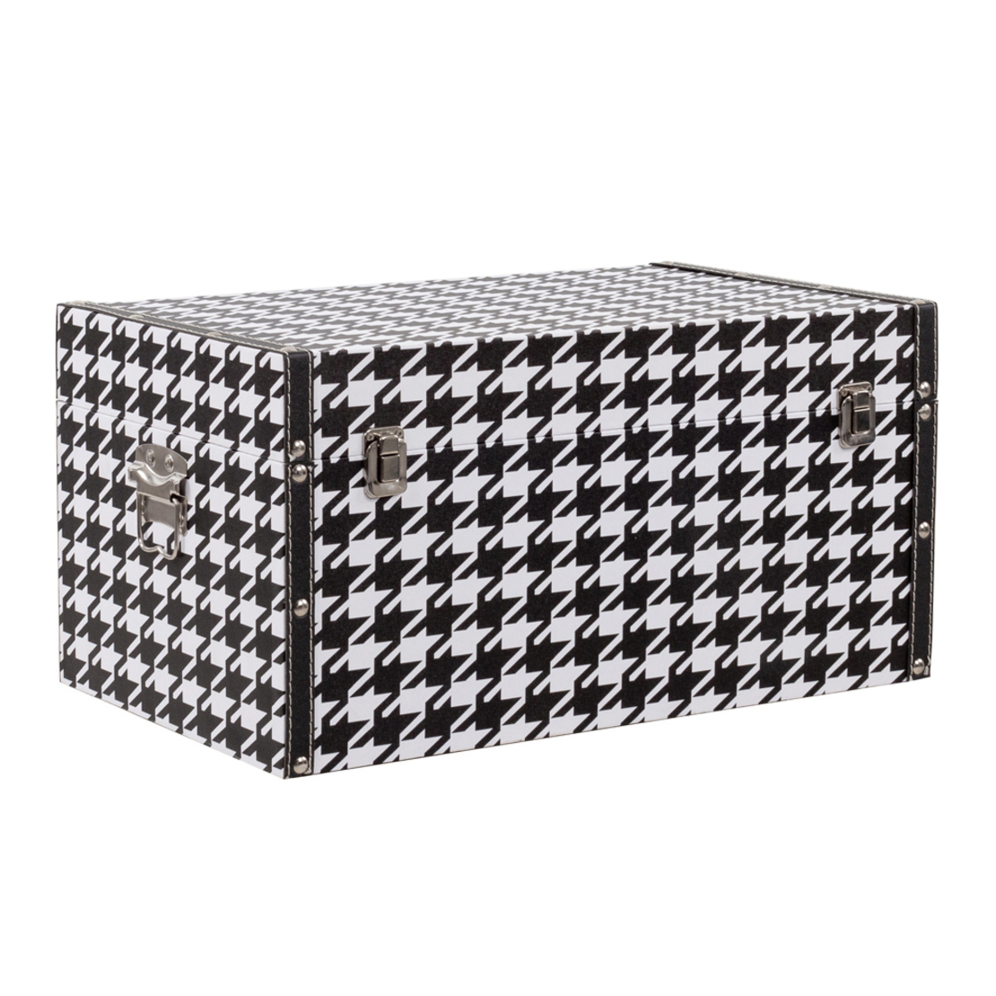 FERRE CHESTS SET 4PCS CANVAS BLACK WHITE MDF 64x40xH40cm E1 PRC