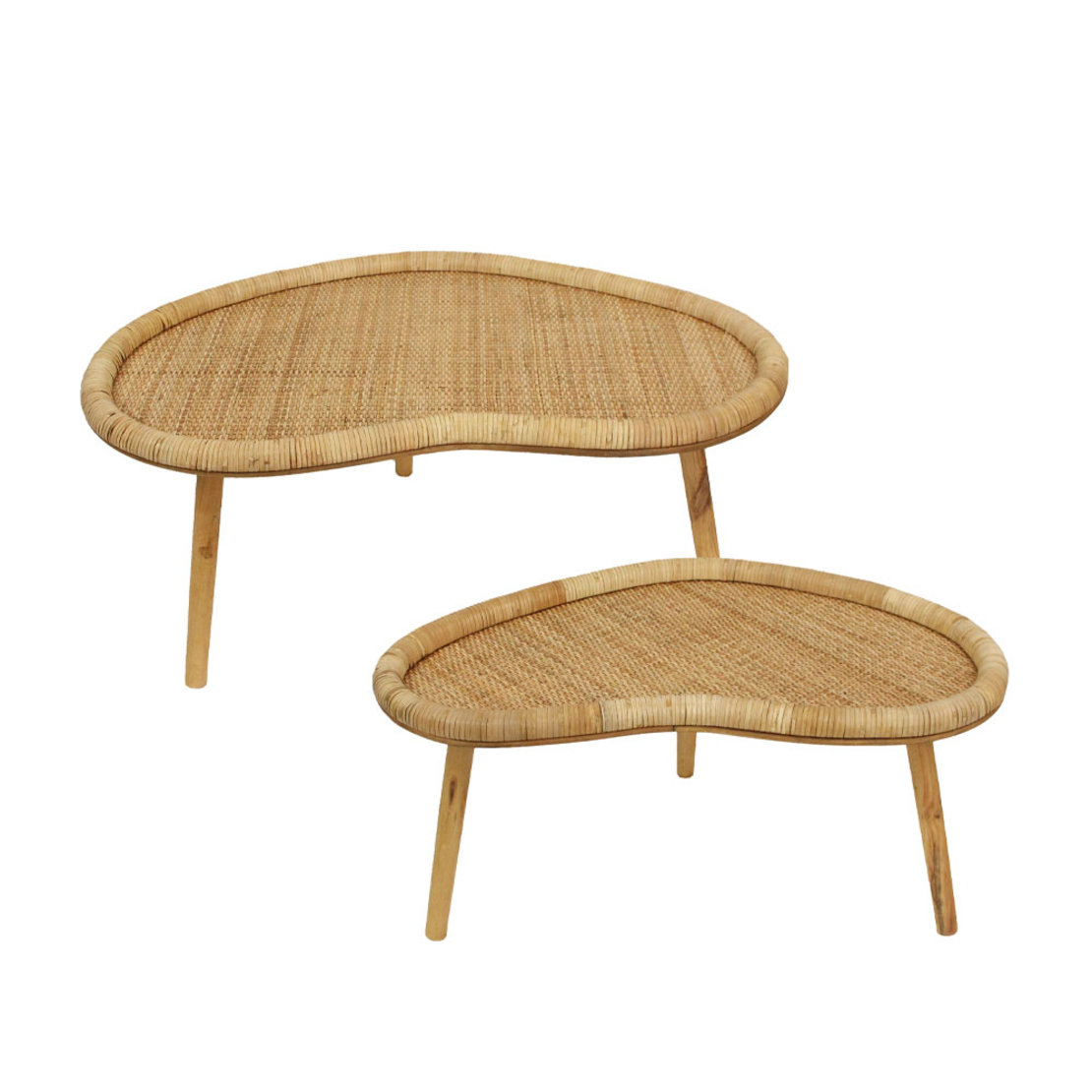 KAMIRA SIDE TABLE SET 2PCS RATTAN NATURAL MDF 90x5