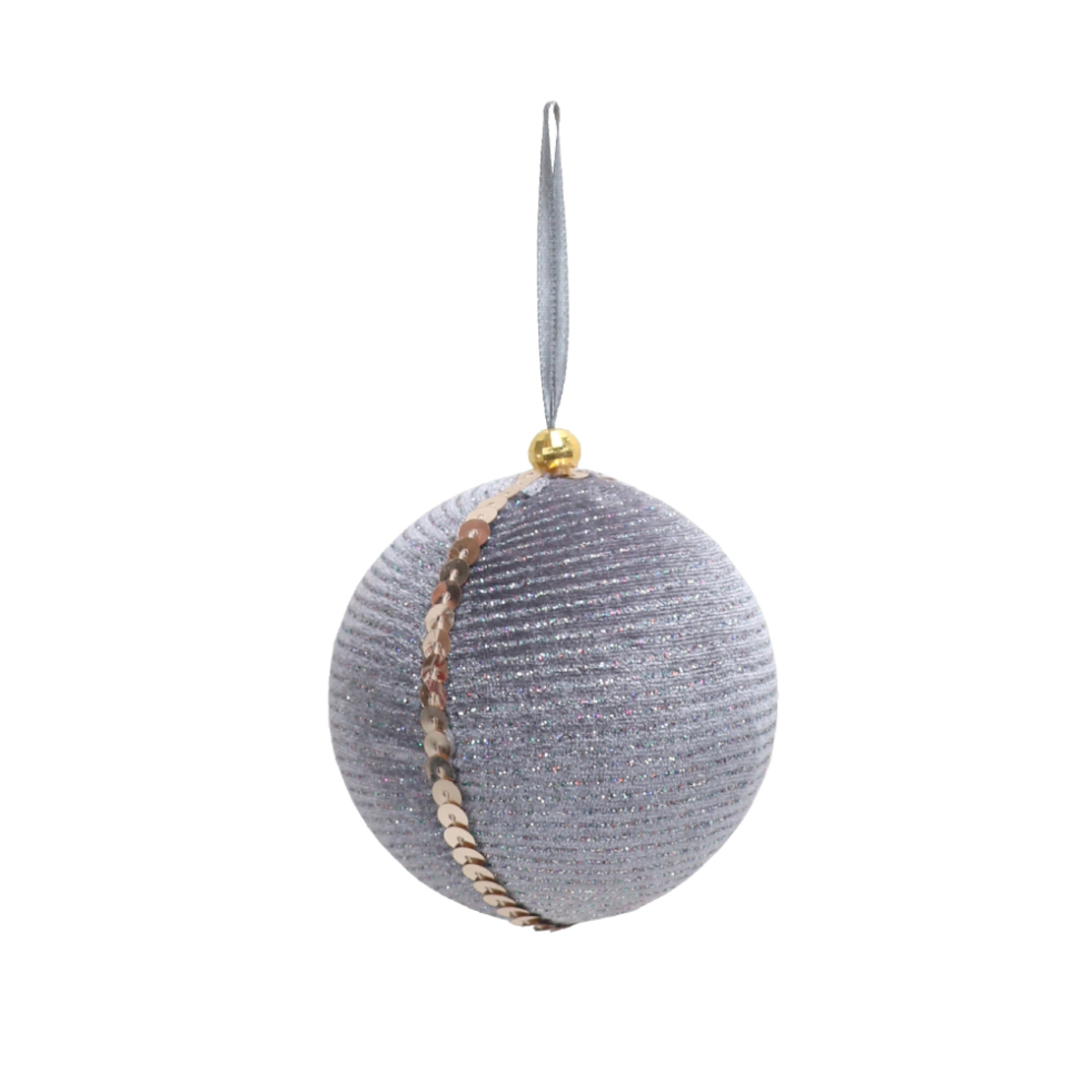 XMAS MOONLIGHT 3 PENDANT BALL POLYFOAM FABRIC GREY