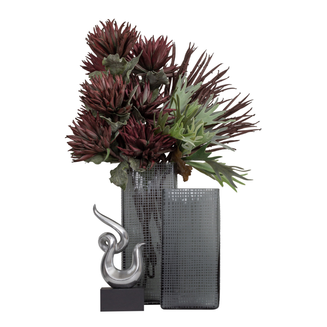 GRAVIR GREY VASE GLASS GREY 15,5x11,5xH33cm PRC