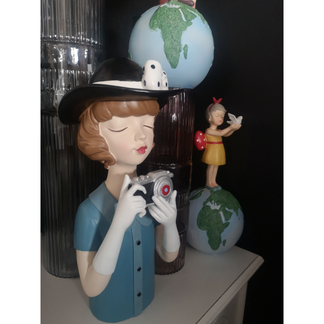 TRAVEL GIRL 6 DECO POLYRESIN MULTICOLOR 14,5x14xH3