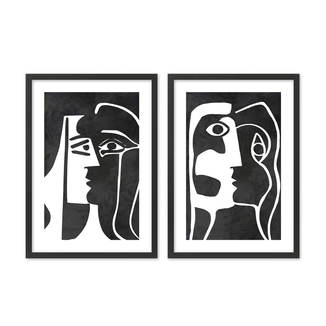 CLODE PAINTING SET 2PCS MDF BLACK WHITE PAPER FRAM