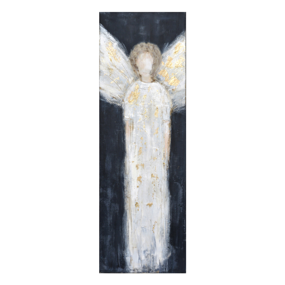 ANGELO 2 PAINTING CANVAS BLACK WHITE WOOD 50x150xH