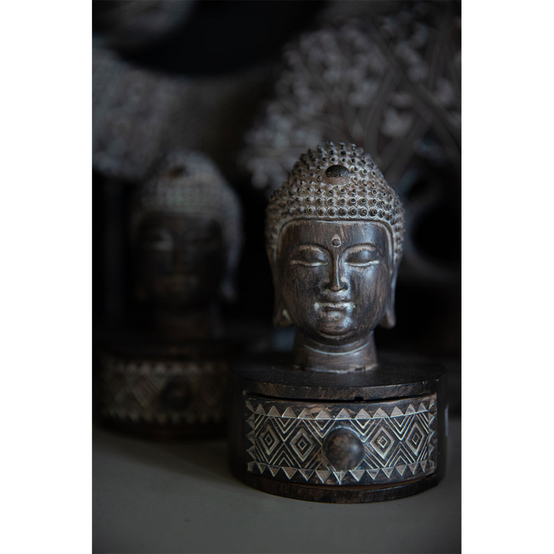 BADBA DECO BUDDHA POLYRESIN BROWN WHITE 10x11,3xH1