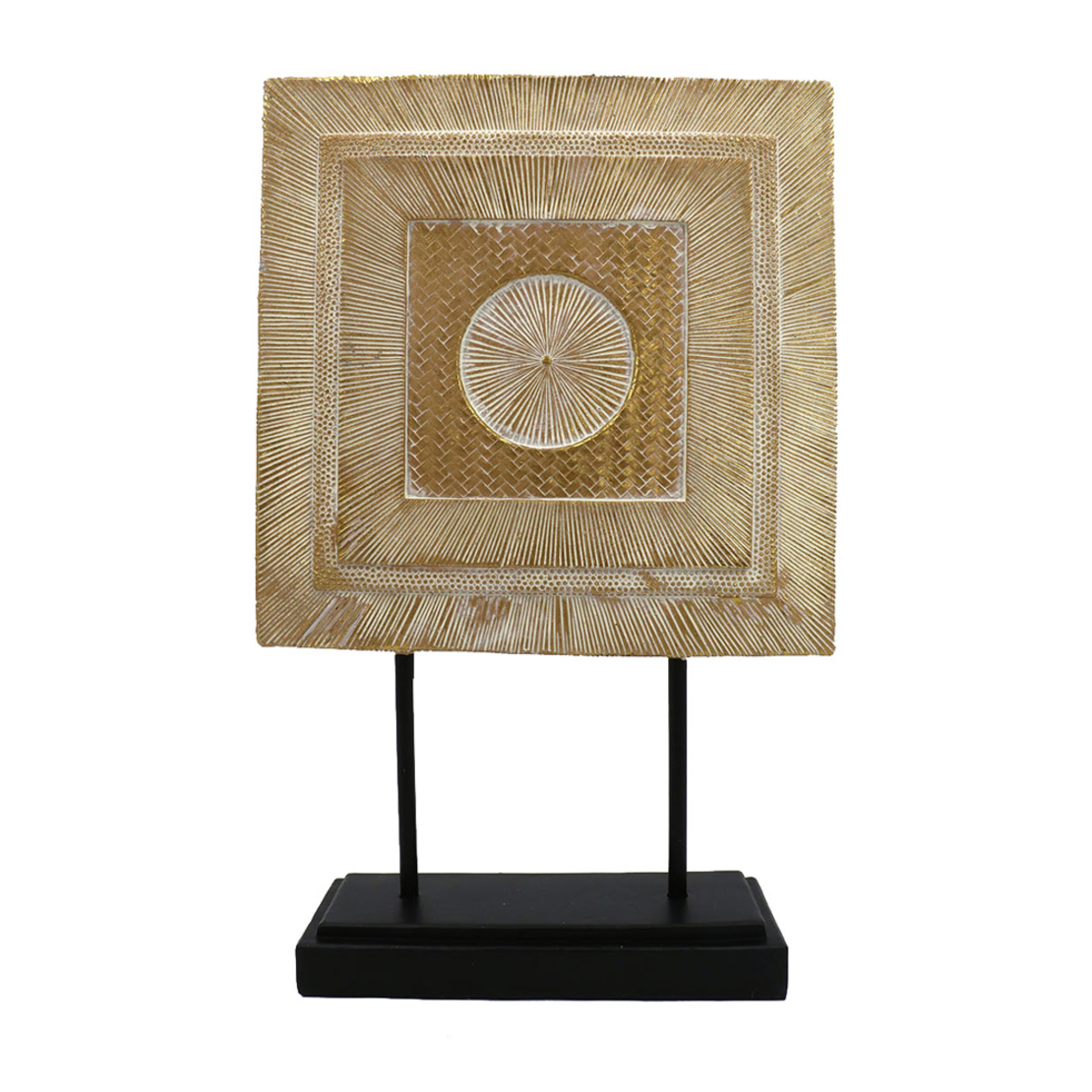 SQUARE DRUM DECO TOTEM POLYRESIN NATURAL BLACK 25,