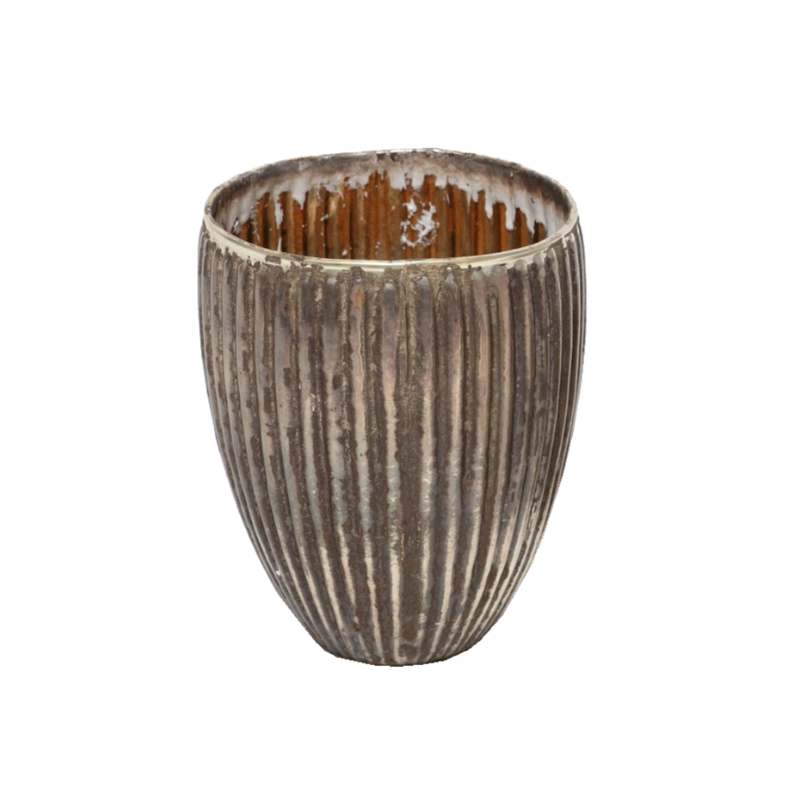 HELIOS BASE FOR CANDLE GLASS SILVER ANTIQUE D10xH1
