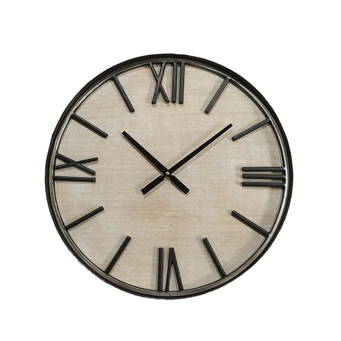 DARK CLOCK METAL BLACK NATURAL D50,5xH7,5cm PRC