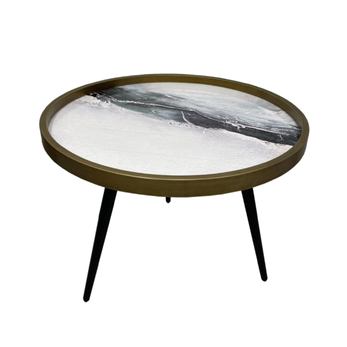 WILD COFFEE TABLE MDF BLACK WITH PATTERN METAL BLACK 60x60xH45cm E1 PRC