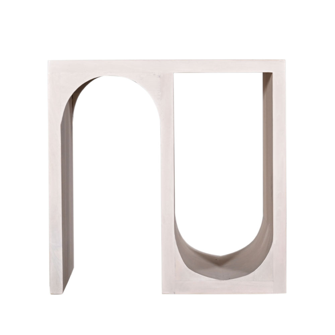 ARCH SIDE TABLE WOOD MANGO WHITE DECAPE 45x35xH45cm IN