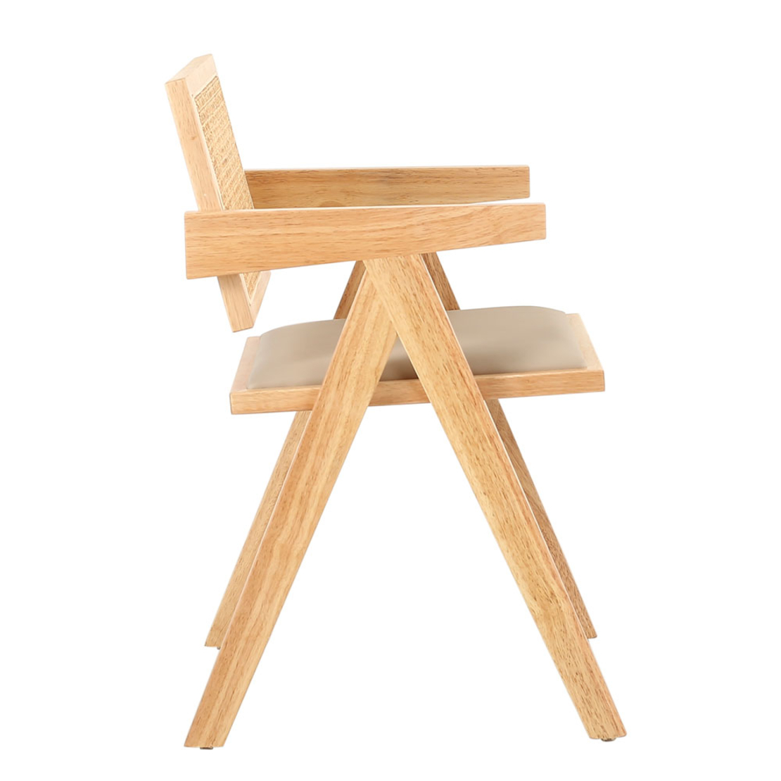 SAMURAI CHAIR WOOD RUBBERWOOD NATURAL BEIGE RATTAN PRC