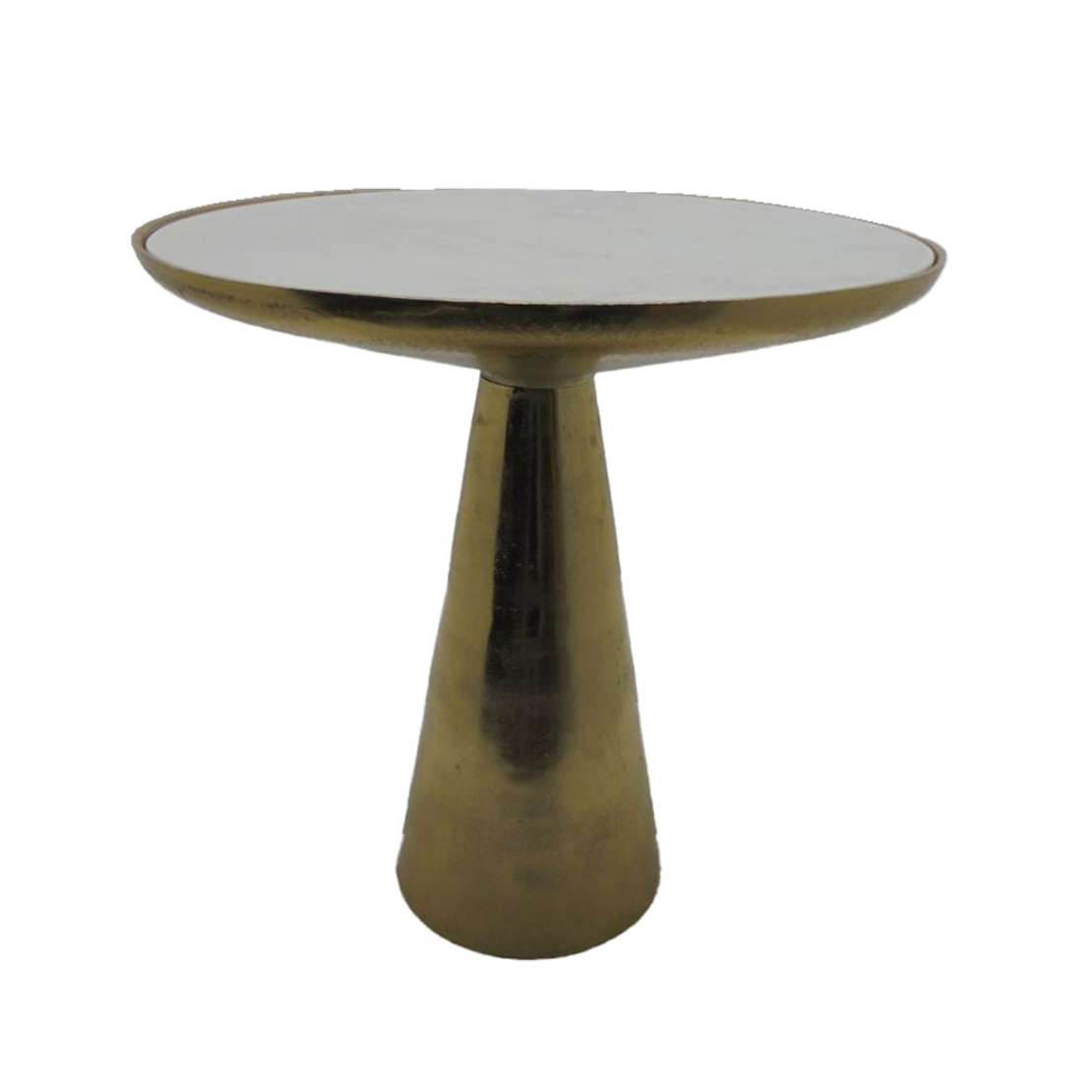 OREN SIDE TABLE ALUMINIUM GOLD WHITE STONE 45x45xH47,75cm IN