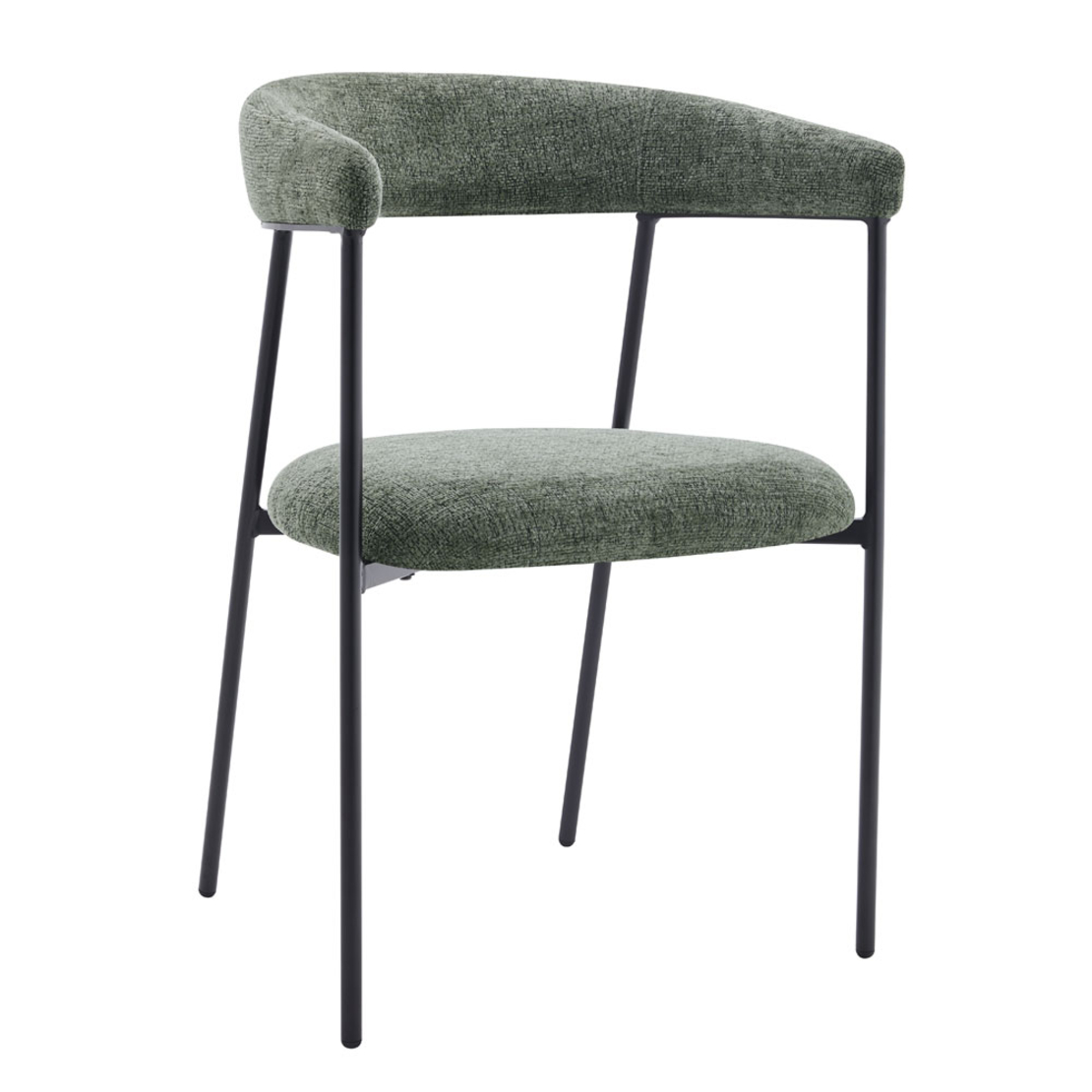 ECLIPSE CHAIR FABRIC OLIVE GREEN SILVER METAL BLACK E1 PRC