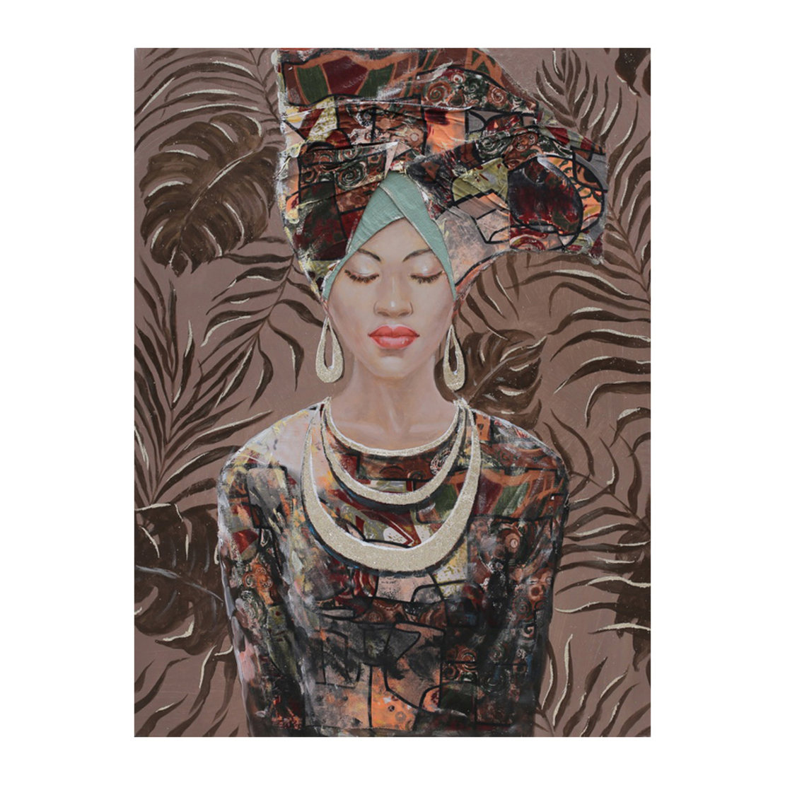 JUNGLE LADY 2 PAINTING CANVAS MULTICOLOR WOOD 76x1