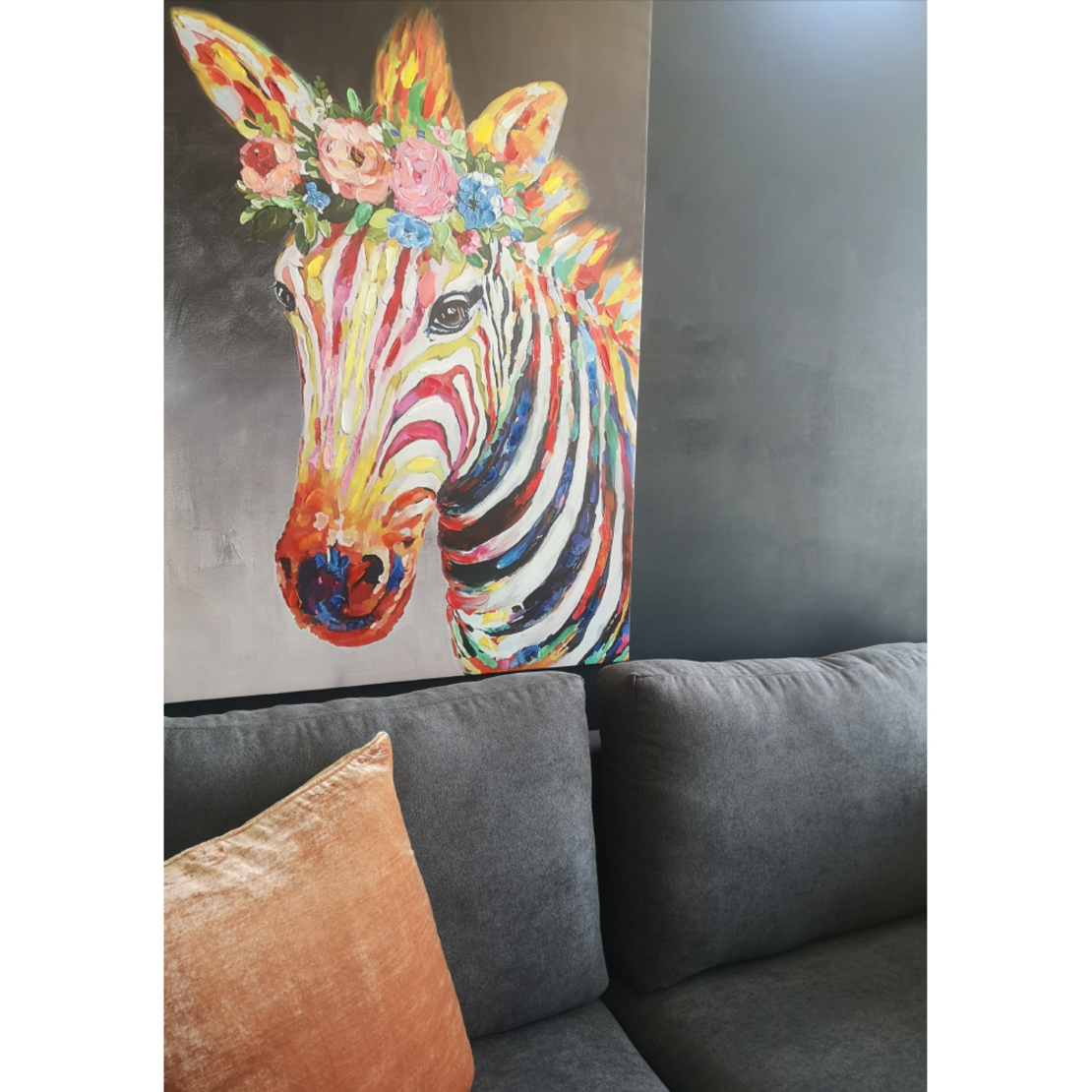 ZEBRA 1 PAINTING CANVAS MULTICOLOR 80x120xH3,5cm P