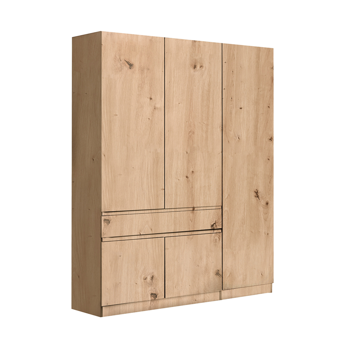 HERMES WARDROBE 3DOORS 1DRAWER MELAMINE ARTISAN OAK 150x52xH200cm E1 EU