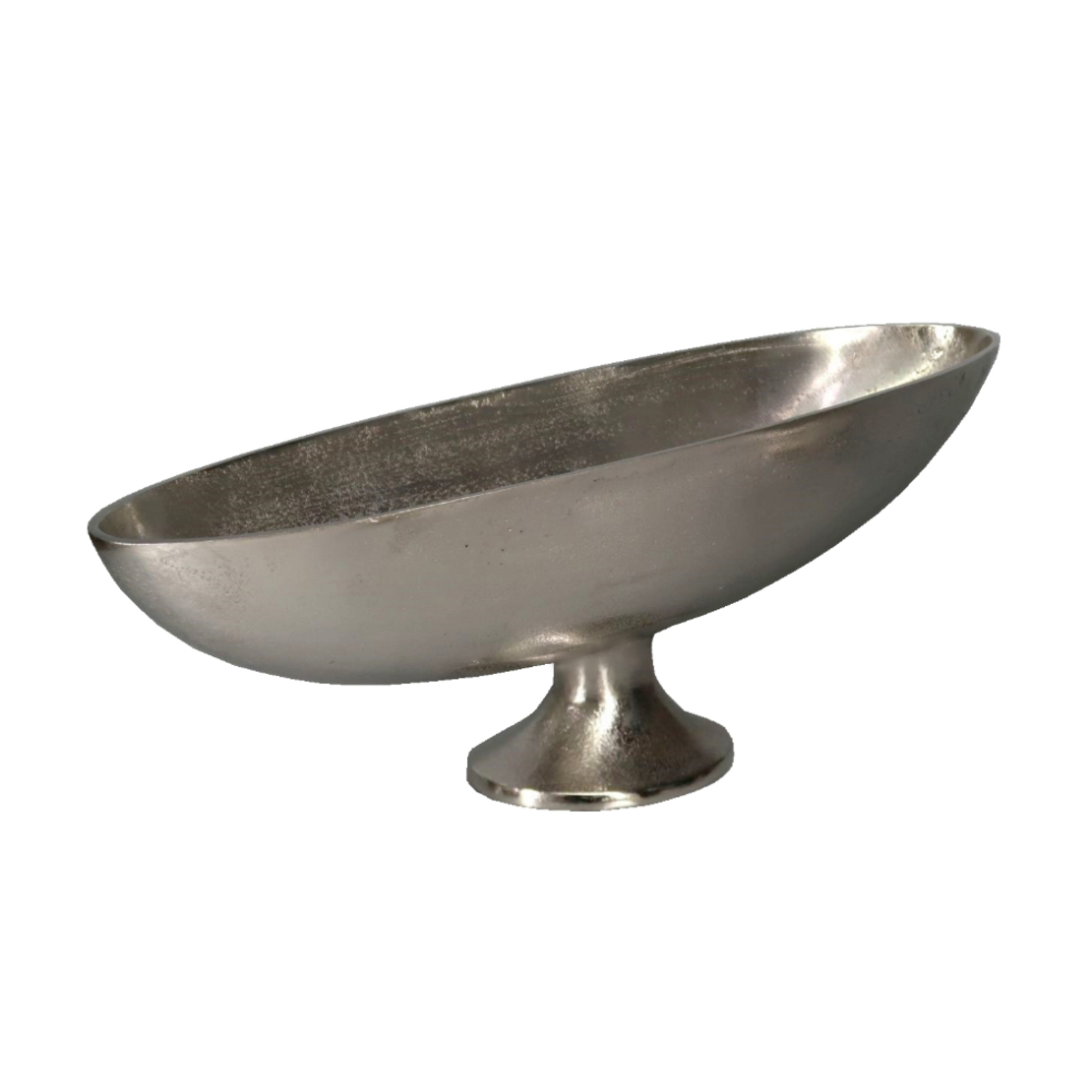 HARES BOWL ON FOOT ALUMINIUM SILVER 54x17xH18cm IN