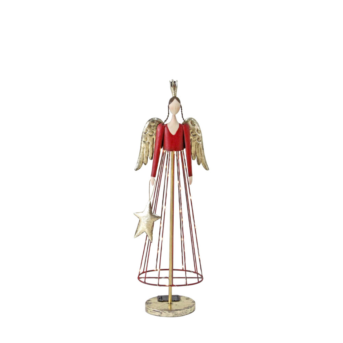 XMAS ANGEL STAR A ANGEL METAL RED GOLD 23x14xH75cm