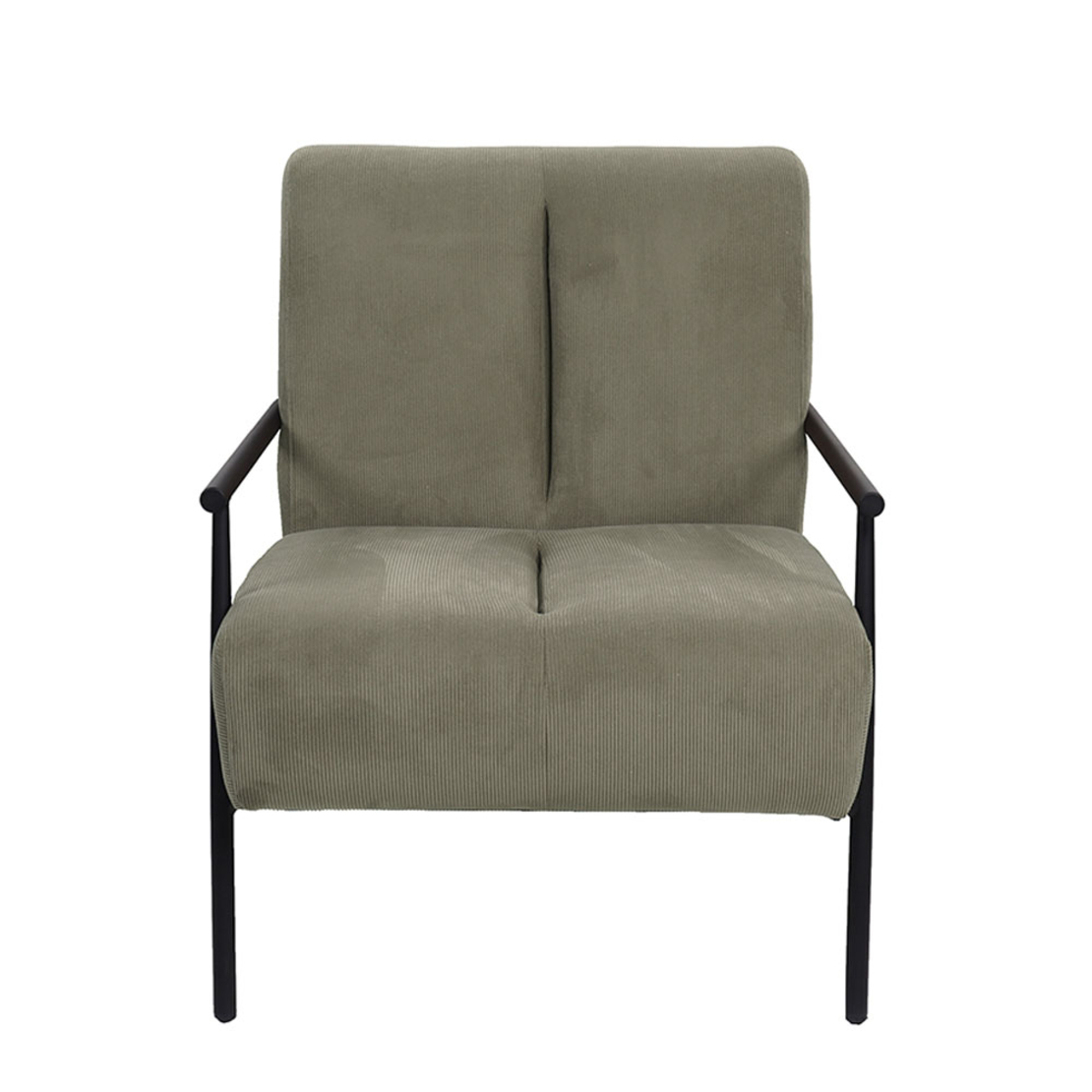KIOTO ARMCHAIR FABRIC KHAKI METAL BLACK PRC