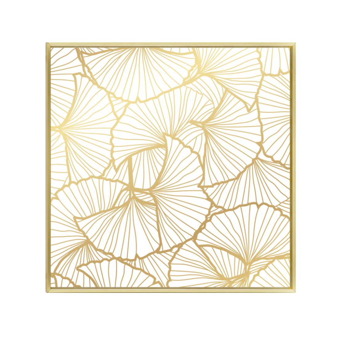 LANGO WHITE PAINTING CANVAS WHITE GOLD WOOD FRAME
