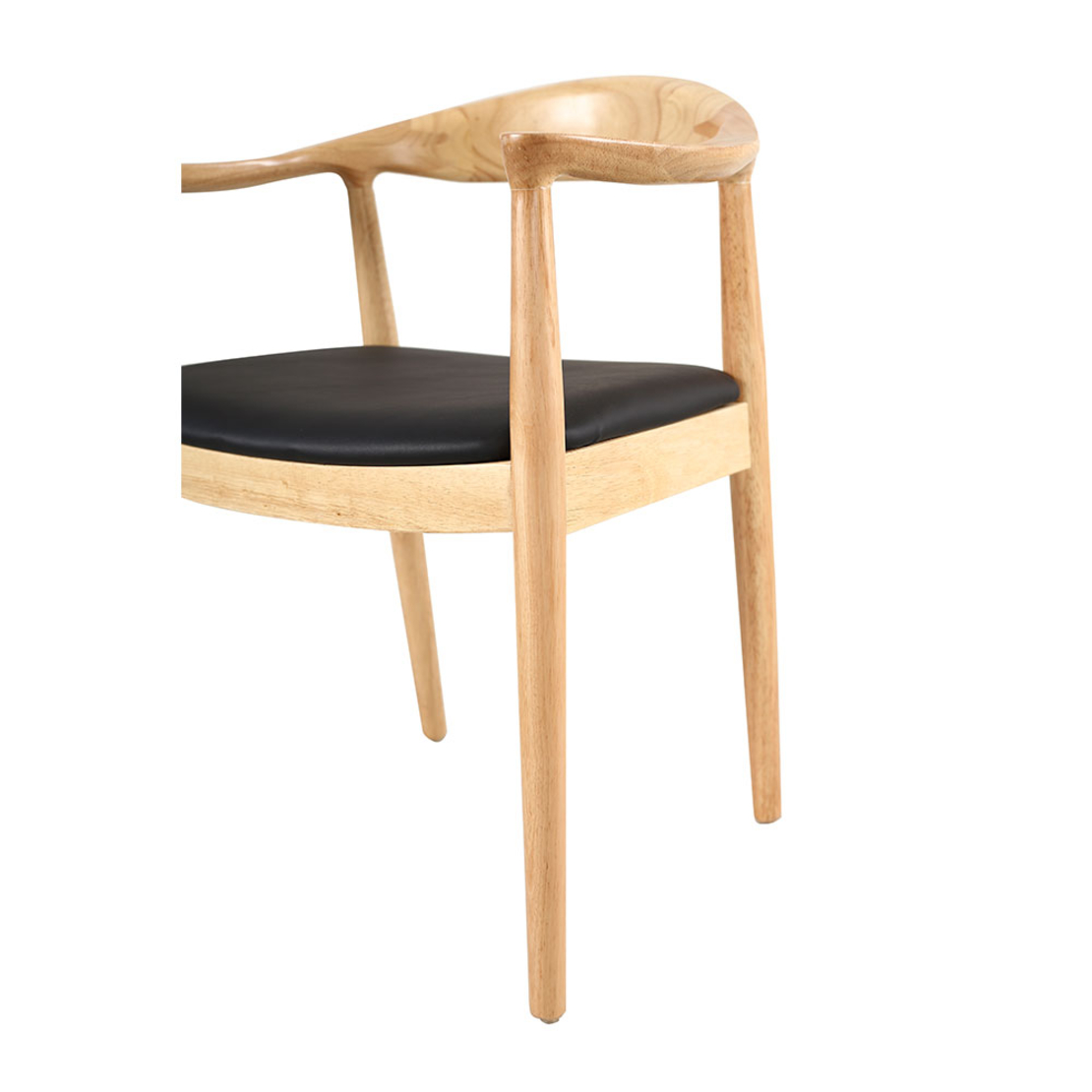 FUJI CHAIR WOOD RUBBERWOOD NATURAL BLACK FABRIC PRC