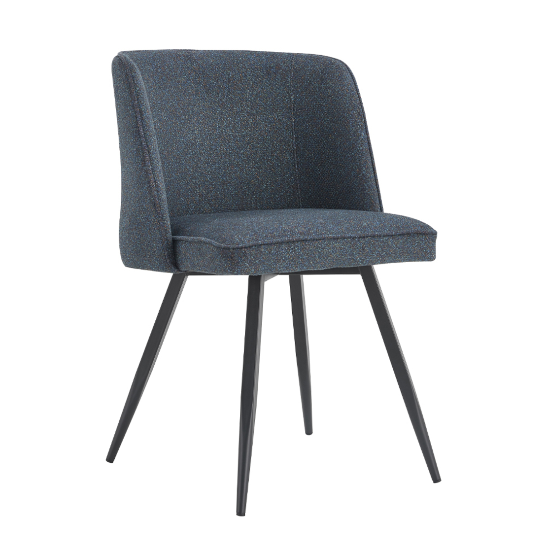 ZOLA CHAIR FABRIC BLUE EKAI MIX METAL BLACK E1 PRC