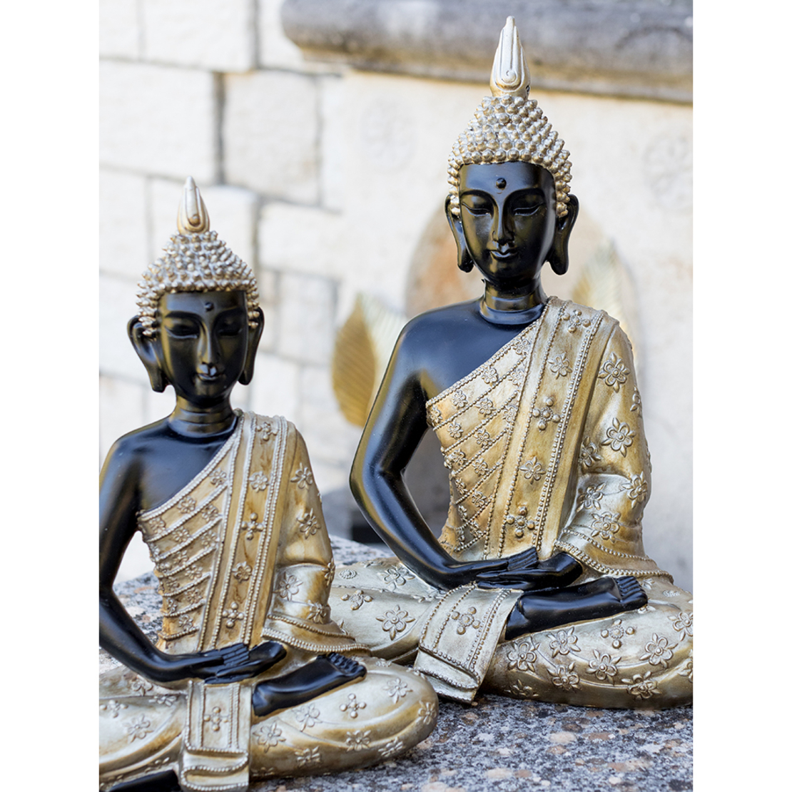 KEBA DECO BUDDHA POLYRESIN BLACK GOLD 24x13,5xH33c