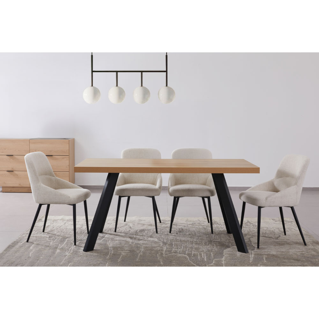 VILLE TABLE MELAMINE NATURAL MELAMINE BLACK 160x80x76 E1 PRC